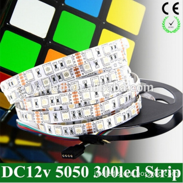 Fashion color and good quality lighting SMD5050 hot sale 300led/5m RGB 12V led light strip no waterptoof indoor decoration